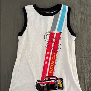 Disney Cars Lightning McQueen Tank Top - White with Red and Blue Stripes